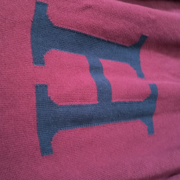 Tommy Hilfiger Maroon Crew Neck H Knit Sweater Sz Large Men - Picture 4 of 16